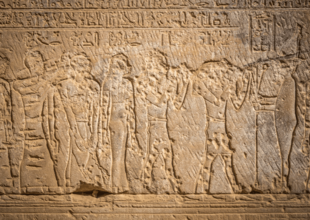 Jeroglífico do antiguo Egipto de deuses egipcios