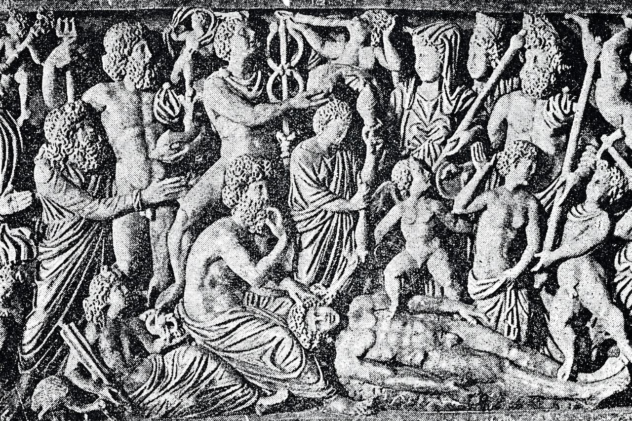 Prometeo enseñando a as personas, relieve