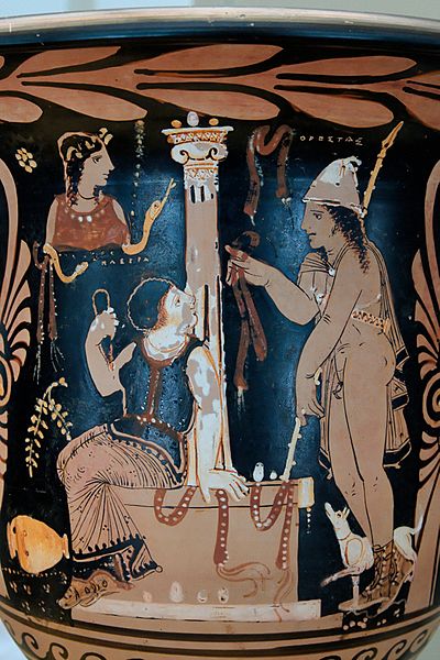 Orestes e Electra ante a tumba de su padre Agamenón