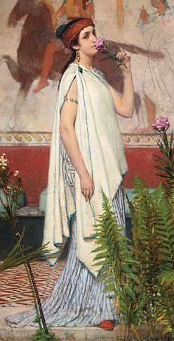 Pintura de uma mujer griega por Lawrence Alma-Tadema