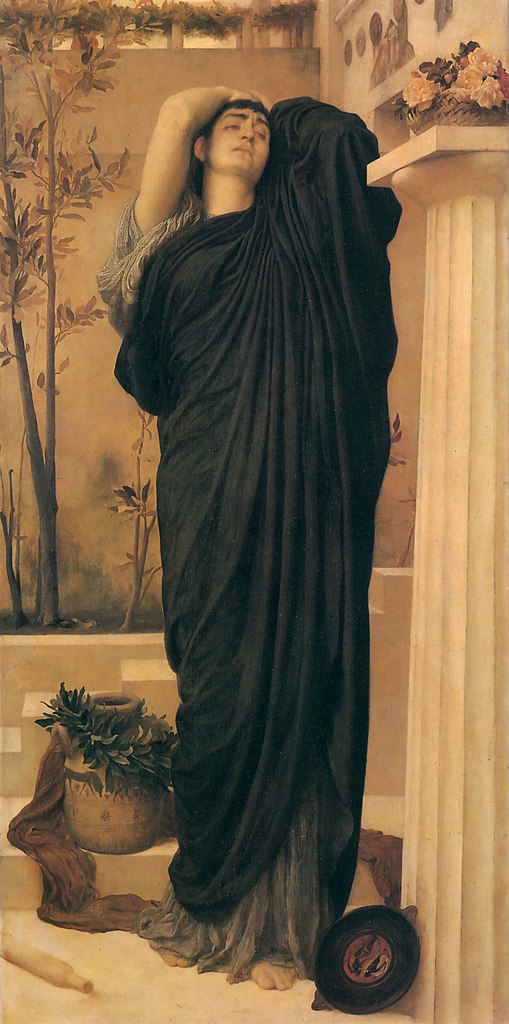 Electra ante a tumba de Agamenón, por Frederic Leighton