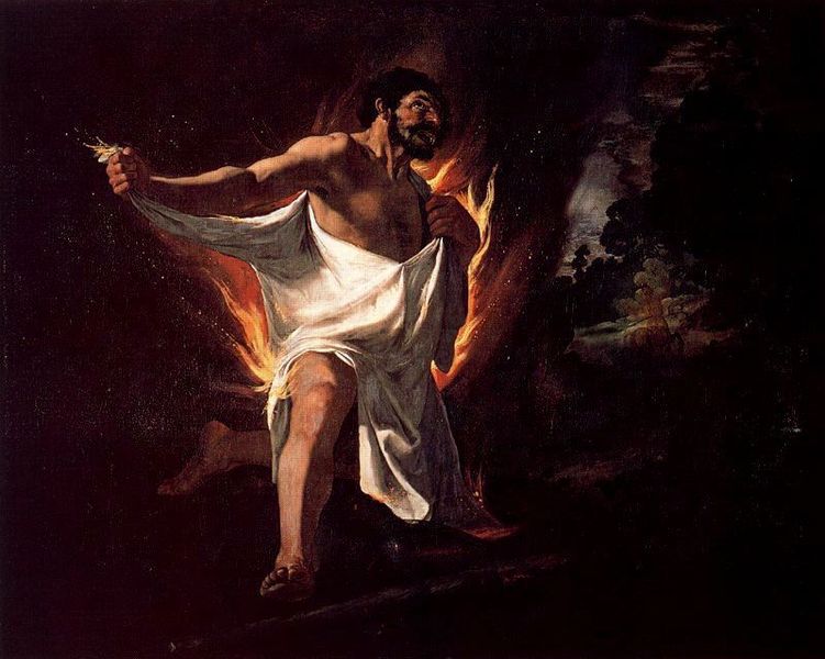 Hércules conducido a a locura en uma pintura clásica