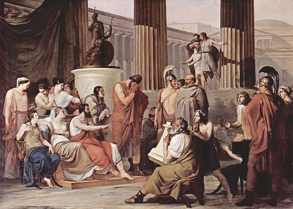 Odiseo abrumado por ou canto de Demodoco
