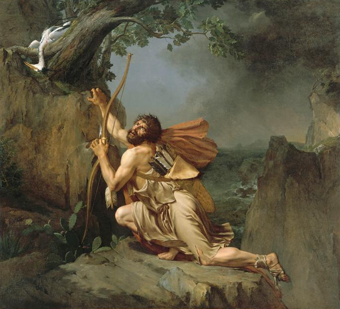 Filoctetes en a isla de Lemnos