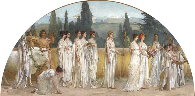 Pintura de Francis Davis Millet de mujeres celebrando as Tesmoforias