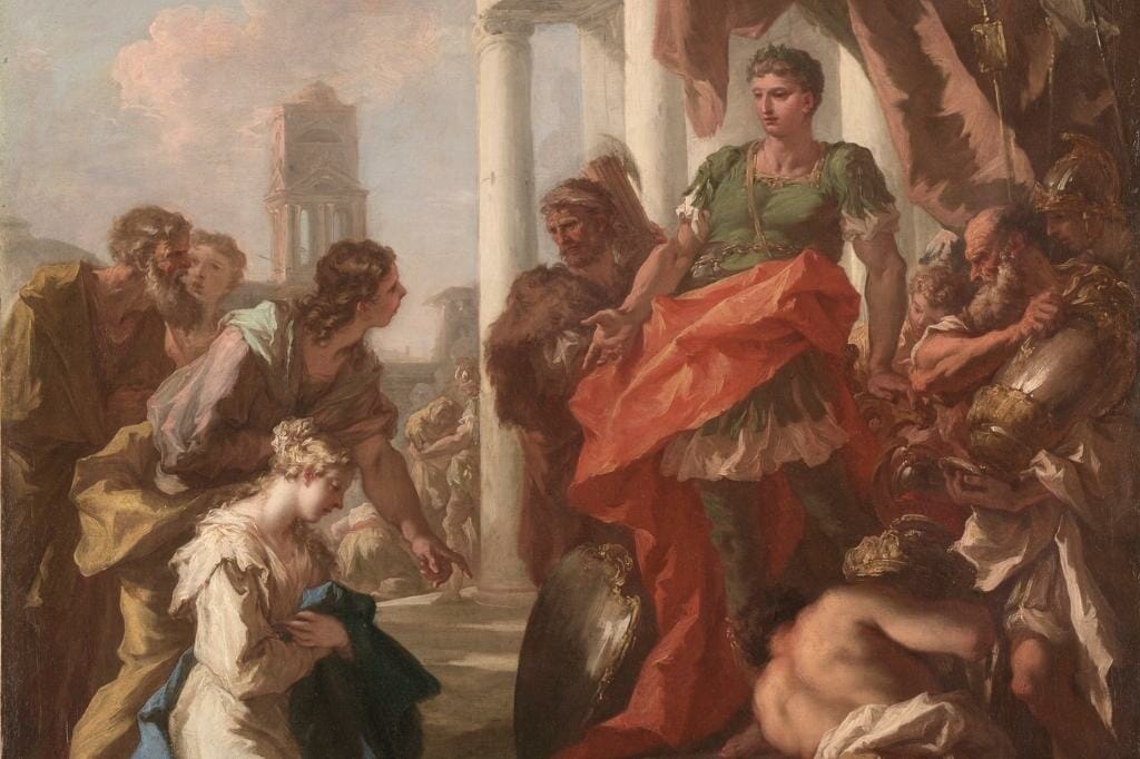 Representação de Acamas na mitologia grega após a Guerra de Troia