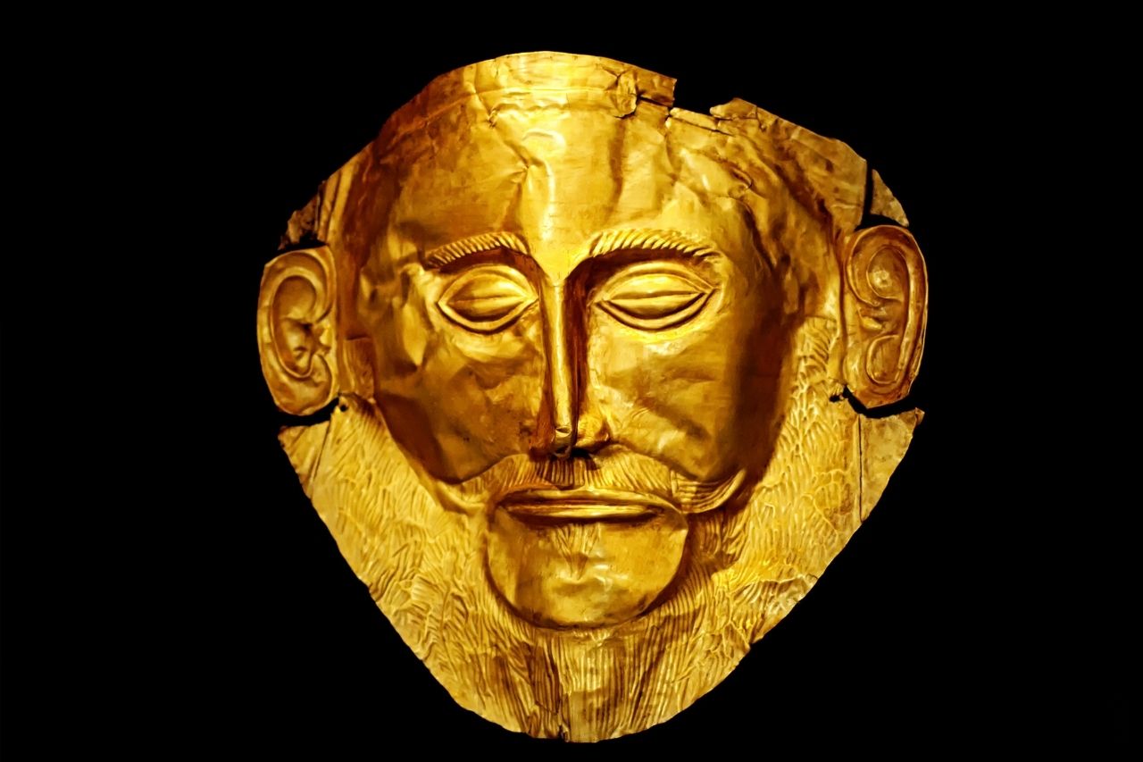 A máscara de ouro de Agamemnon