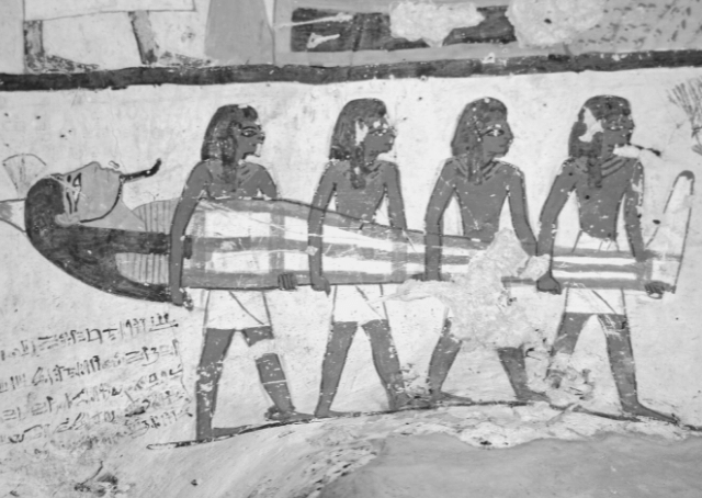 Afresco de múmia do antigo Egipto