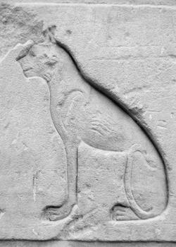 Relevo da deusa egípcia dos gatos Bastet