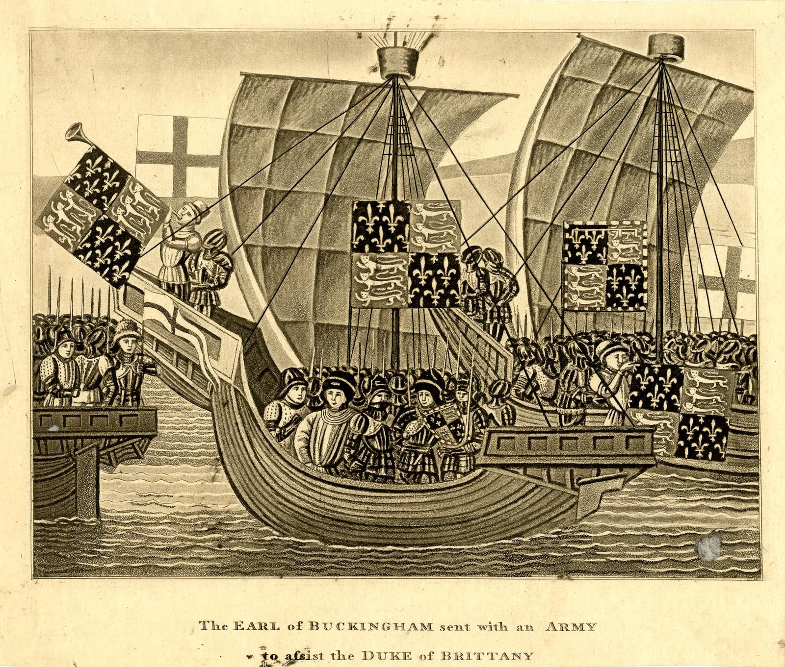 O Conde de Buckingham enviado com um Exército para auxiliar o Duque da Bretanha (BM 1871,1209.1463)