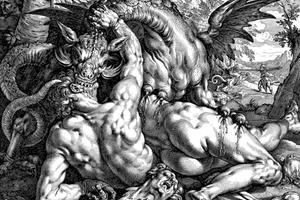 Beowulf moribundo e o dragão - a conclusão da épica