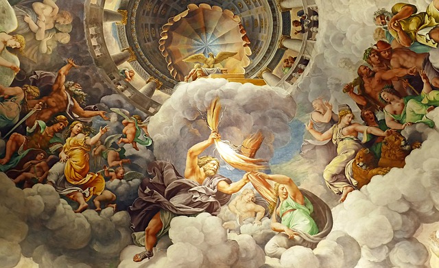 Pintura dos deuses gregos da Odisseia e da Ilíada