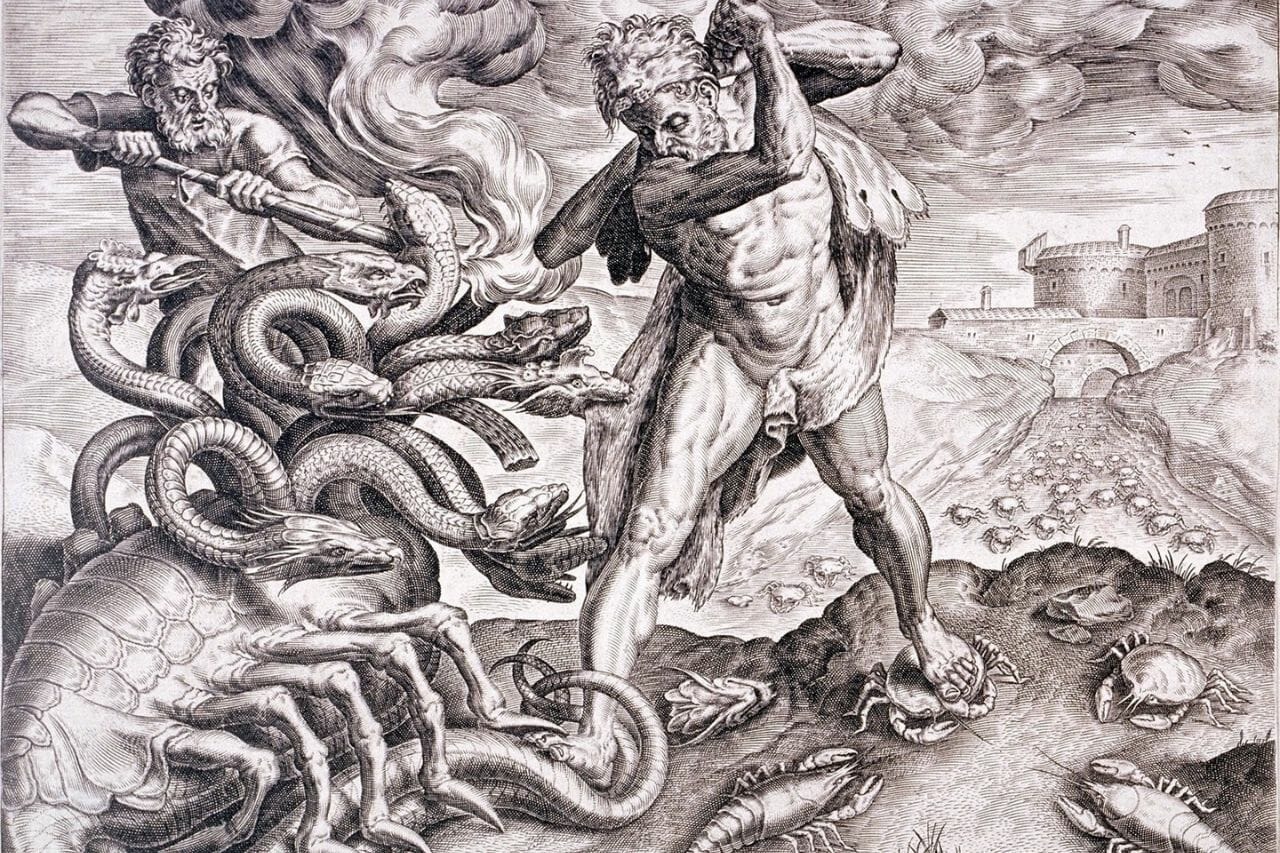 Ladão mitologia grega com cabeças
