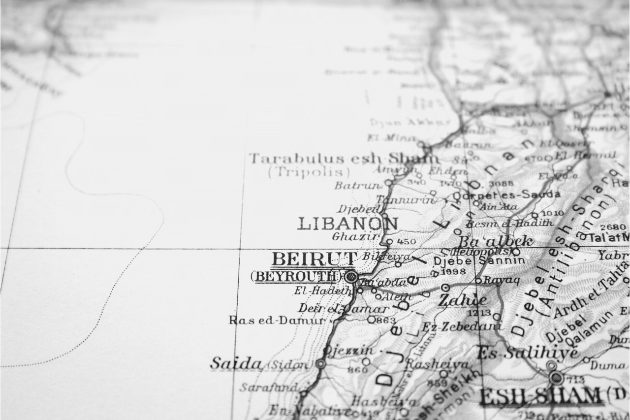 Mapa do Líbano