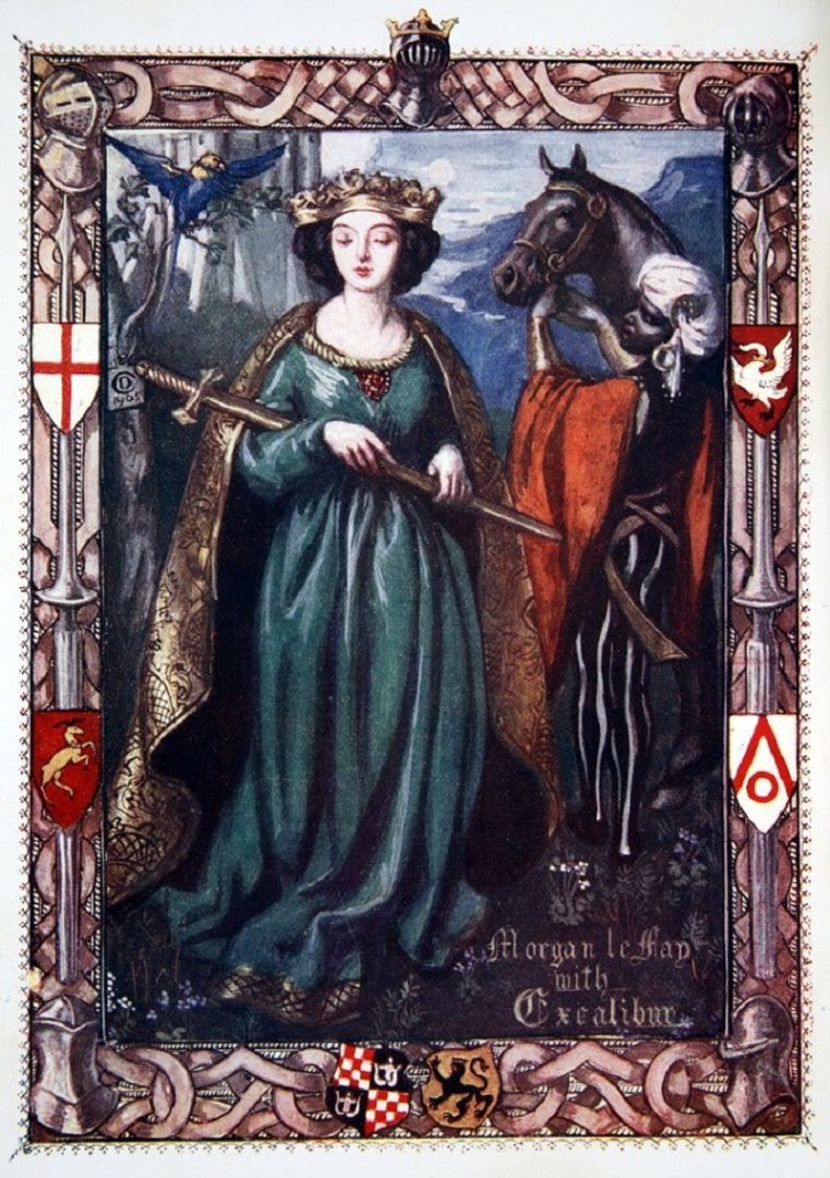 Morgana le Fay com Excalibur, Dora Curtis, 1905