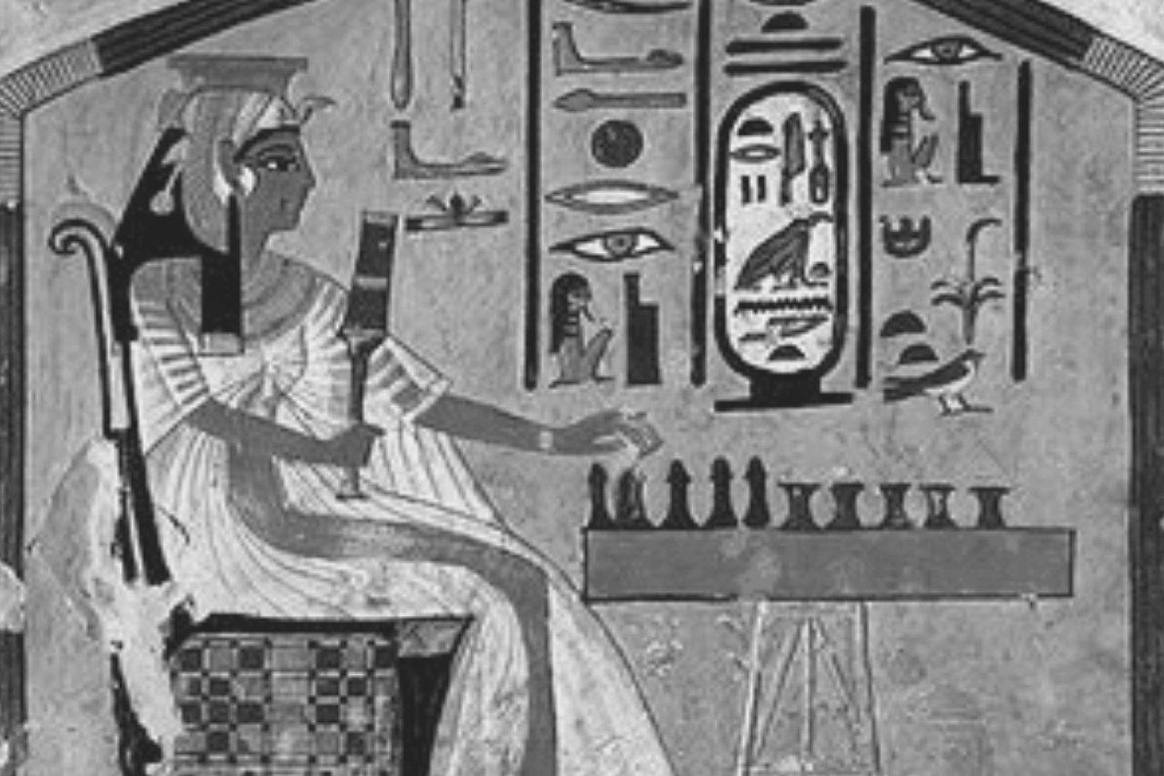 Nefertari a jogar senet, pintura mural do túmulo de Nefertari