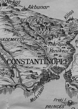 Antigo mapa de Constantinopla