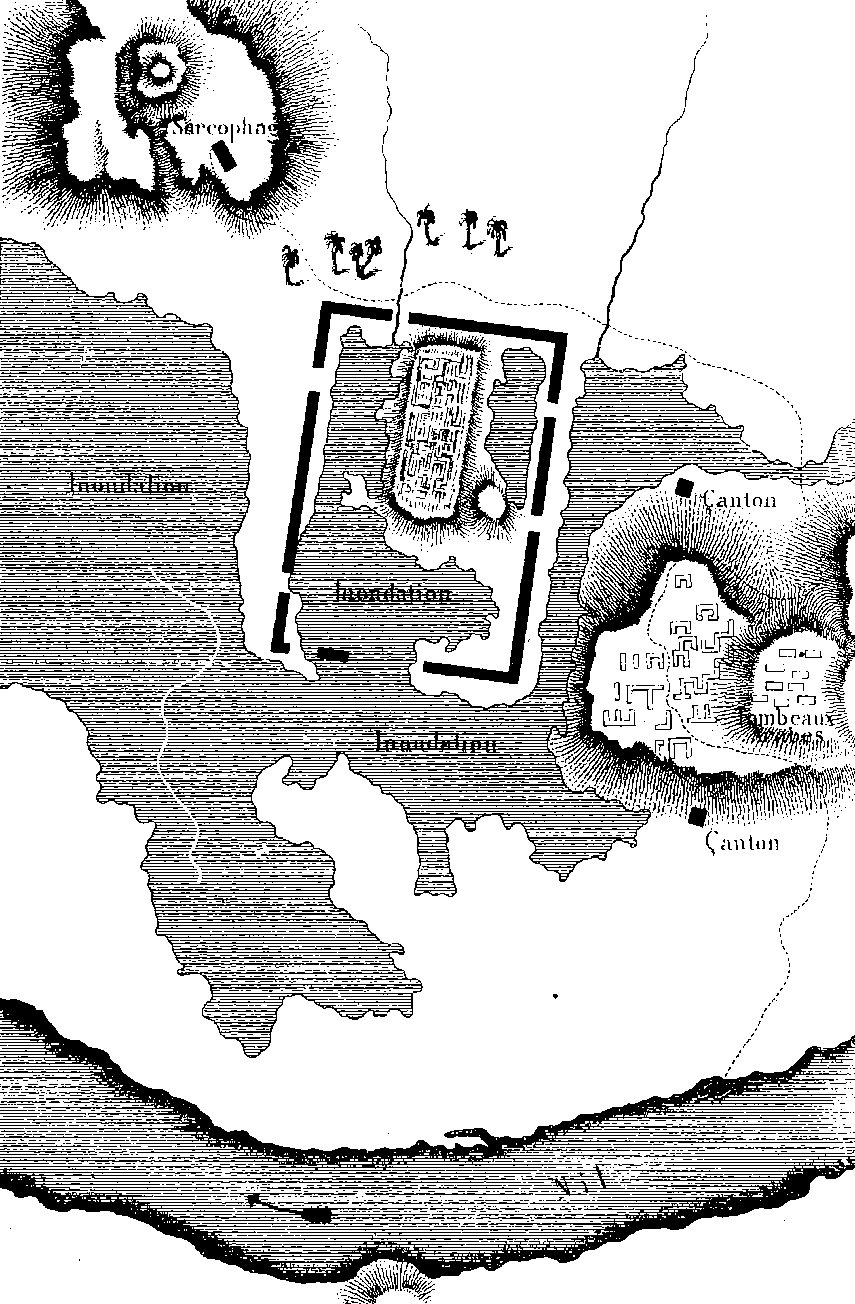Mapa das ruínas de Sais, por Jean-Francois Champollion, 1828