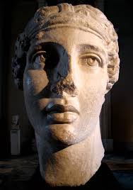 Cabeça da poetisa Safo, busto de mármore grego antigo