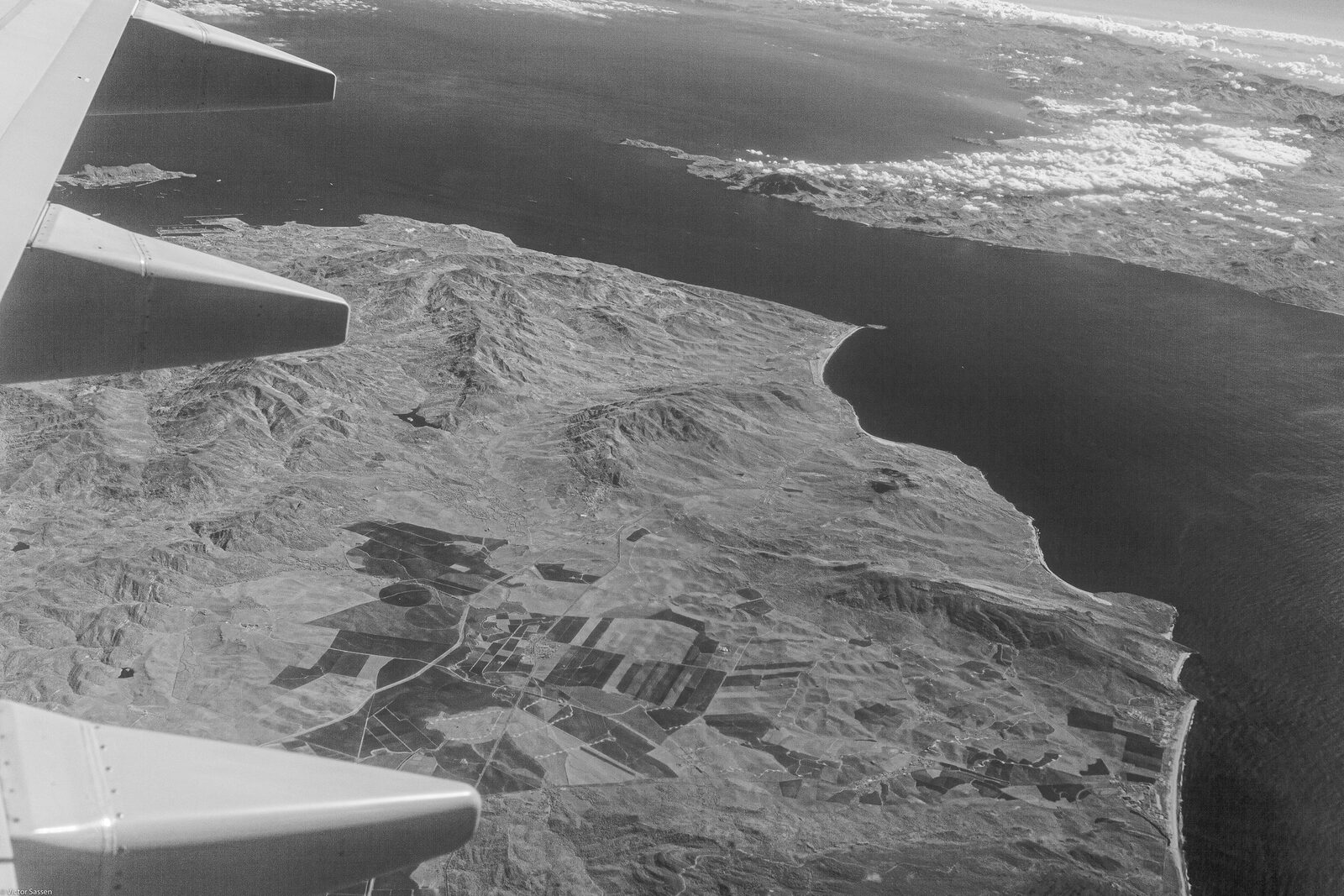 Vista aérea do Estreito de Gibraltar